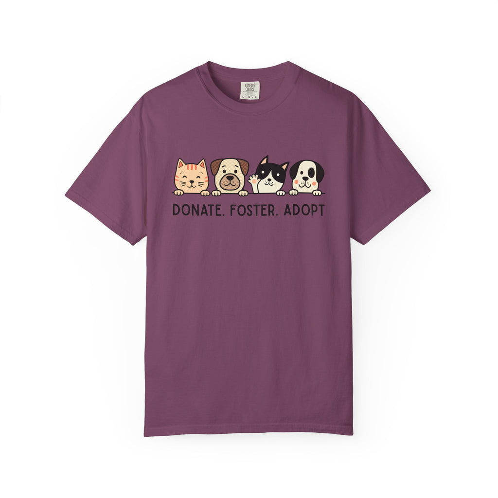 Donate Foster Adopt Shirt | Rescue Animal T-Shirt | Dog & Cat Adoption Tee | Animal Rescue Supporter Gift