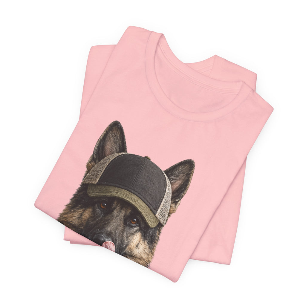 German Shepard in Trucker Hat