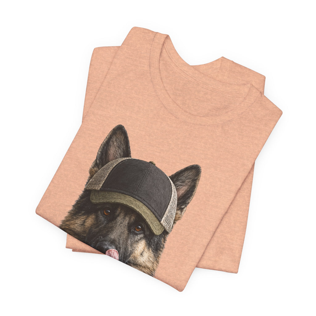 German Shepard in Trucker Hat
