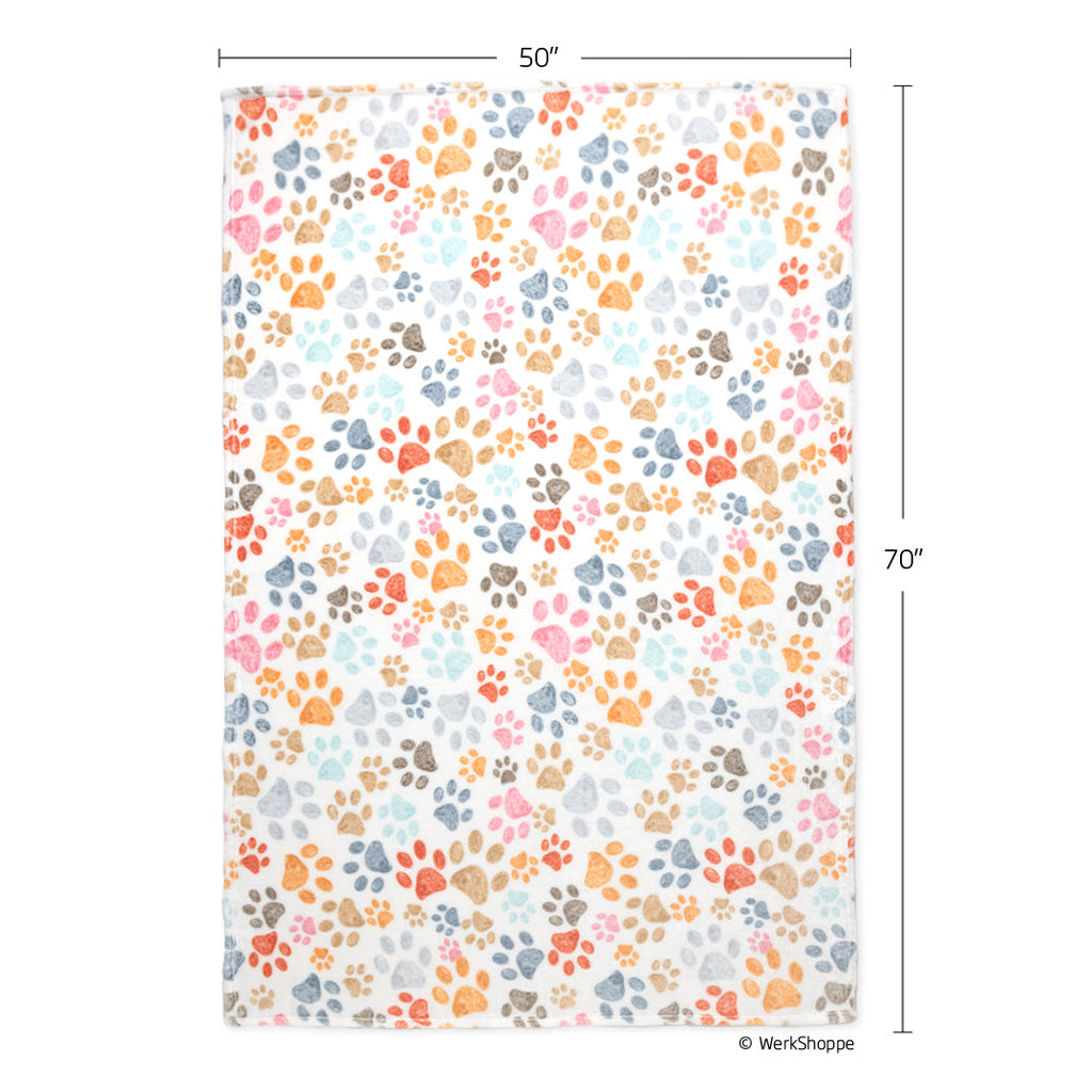 Paw Print Pet Fleece Blanket