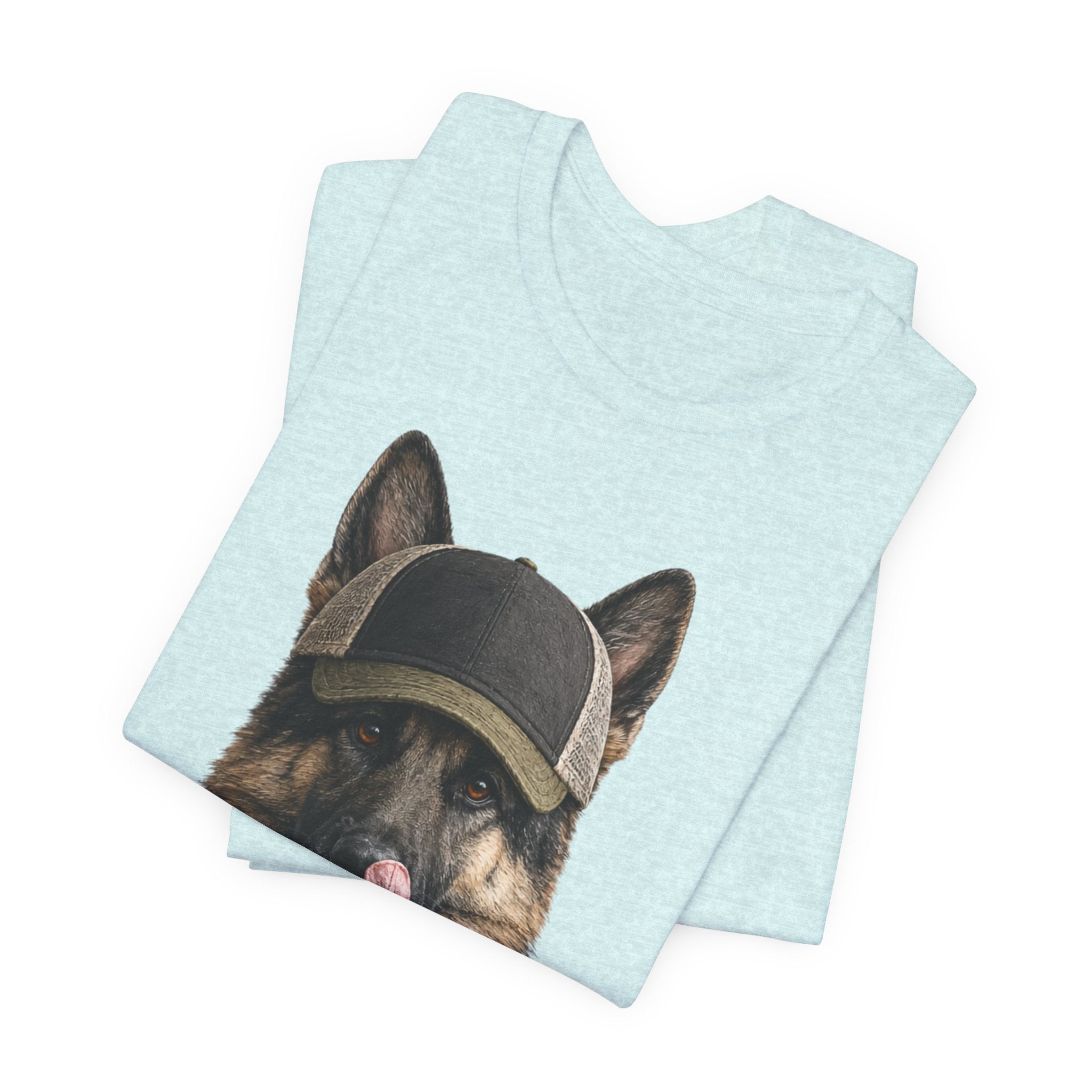 German Shepard in Trucker Hat