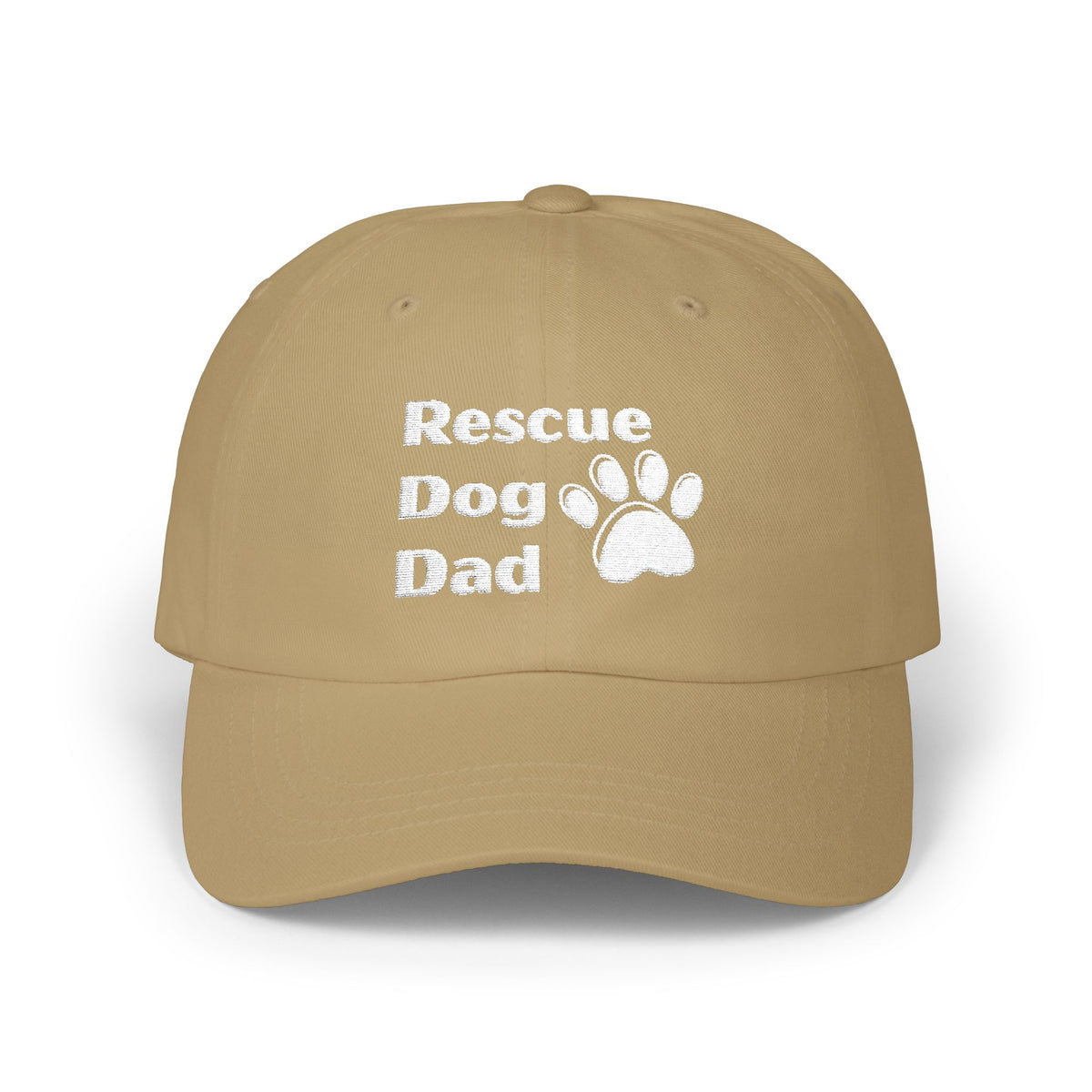 Rescue Dog Dad Hat | Embroidered Paw Print Baseball Cap