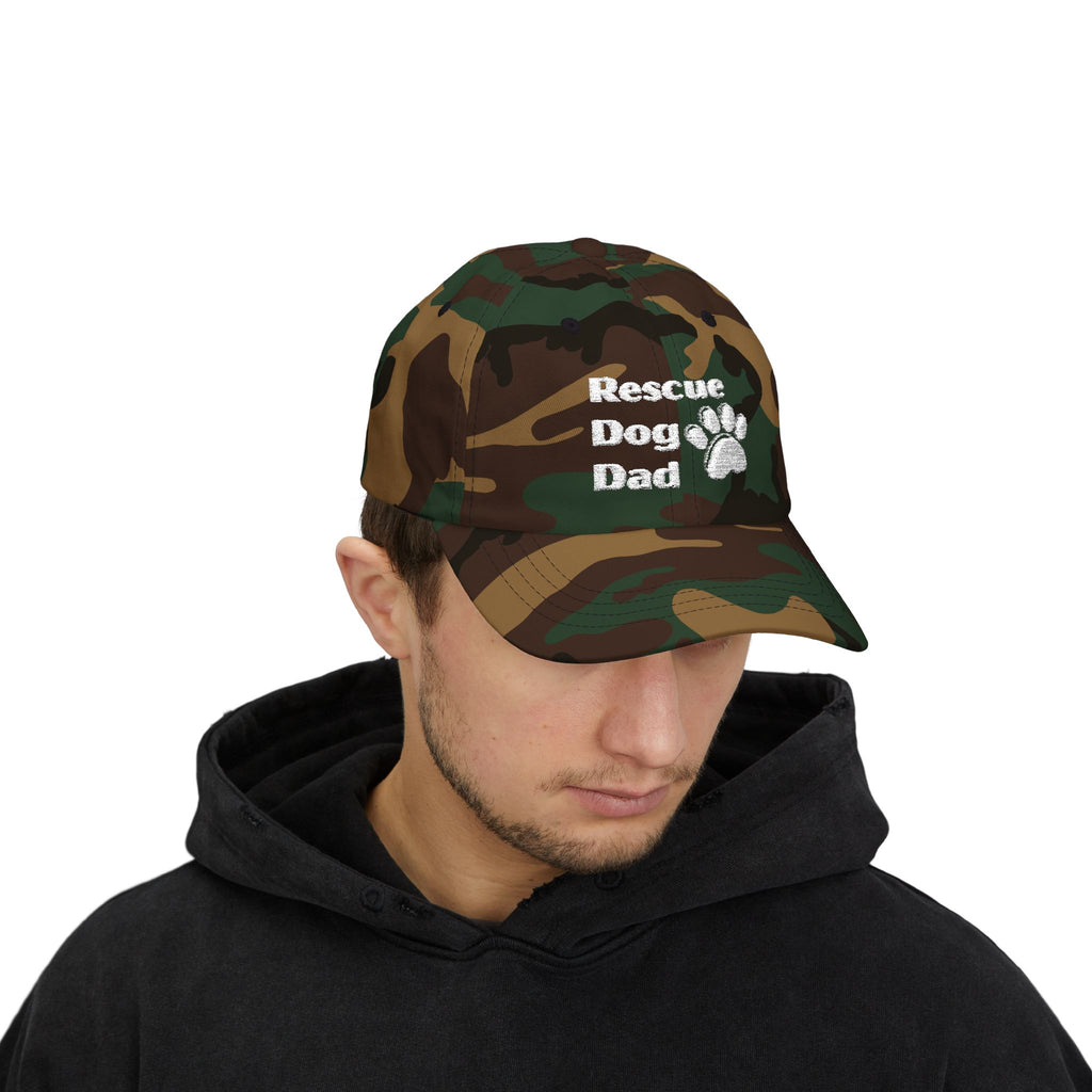 Rescue Dog Dad Hat | Embroidered Paw Print Baseball Cap