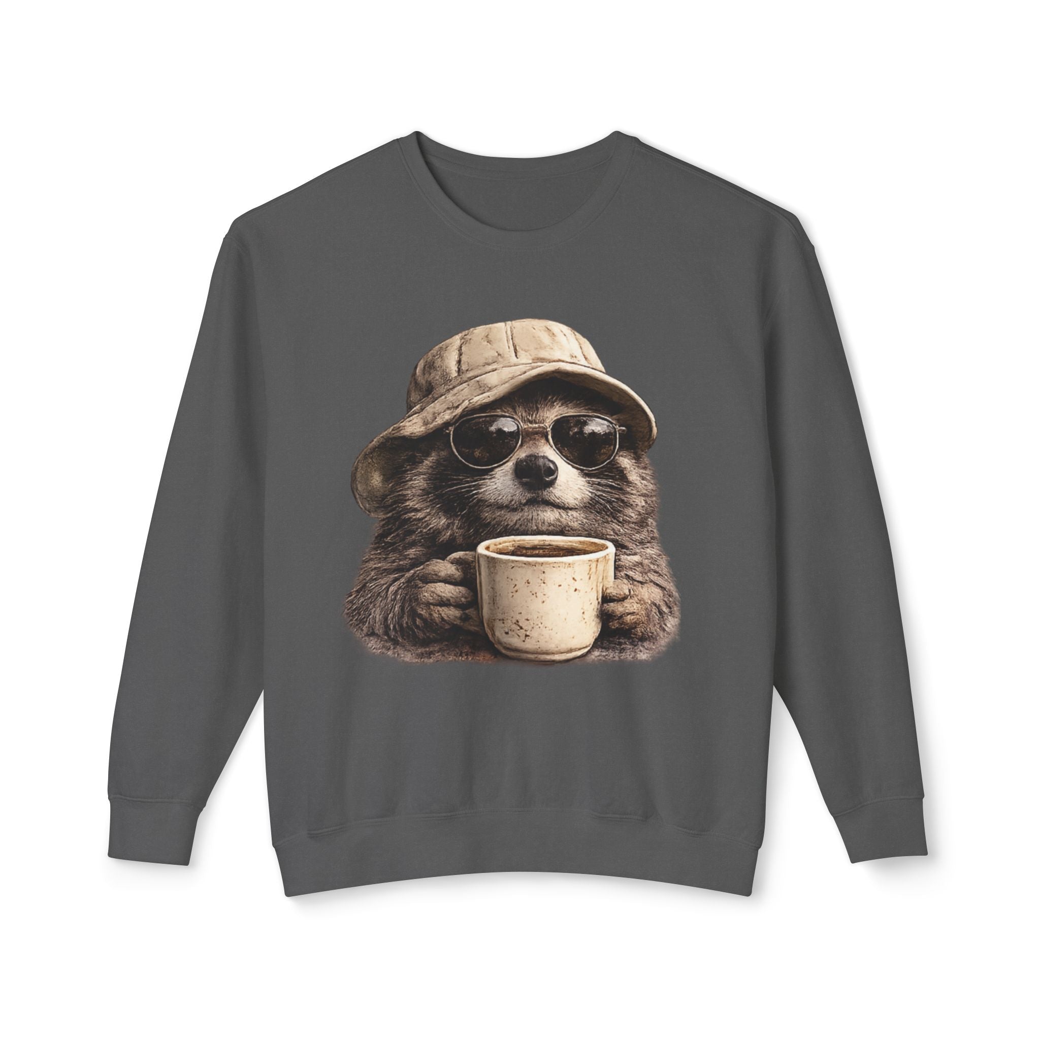 Raccoon with Coffee Sweatshirt