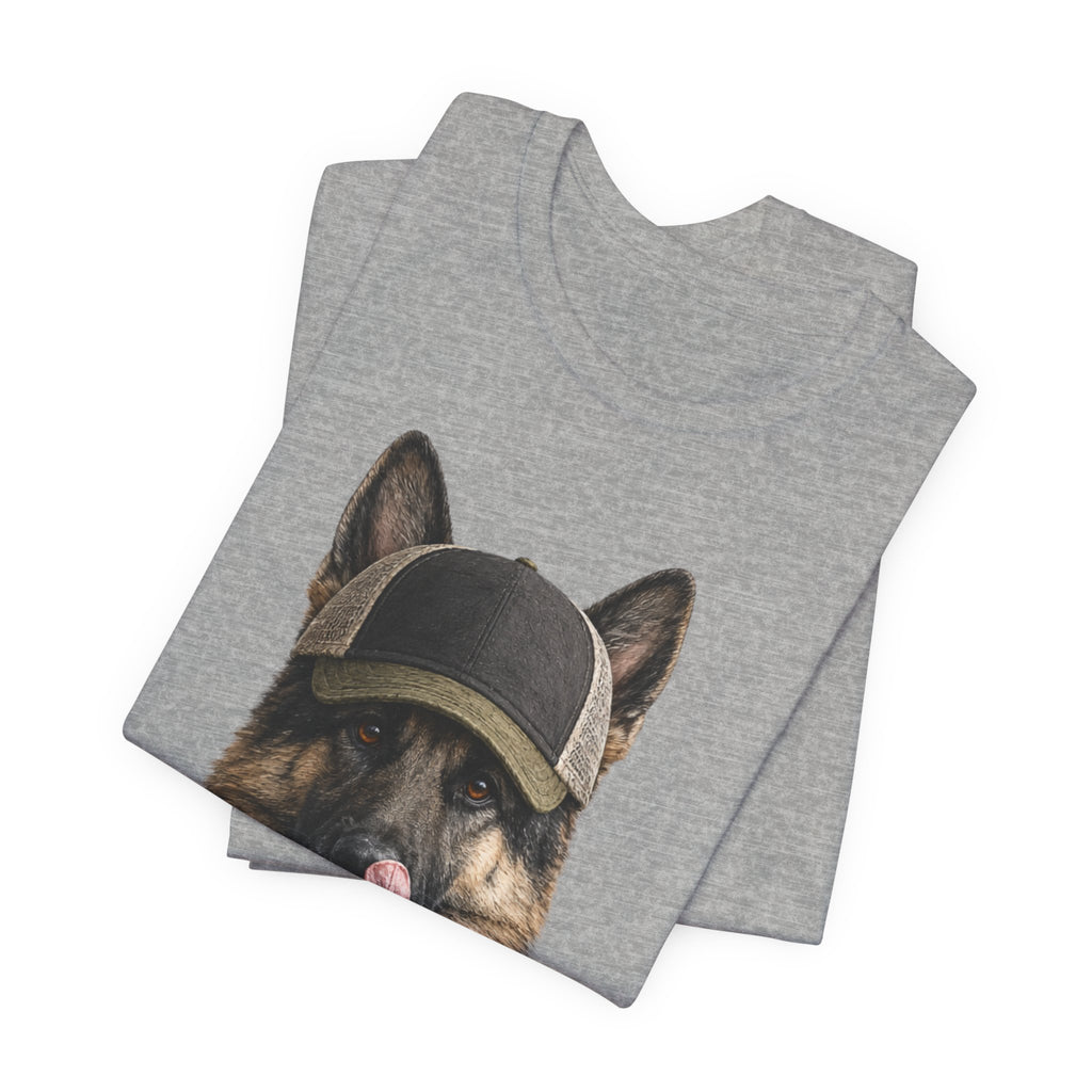German Shepard in Trucker Hat