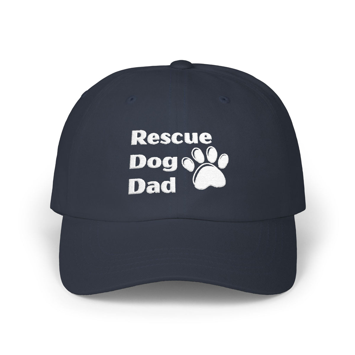 Rescue Dog Dad Hat | Embroidered Paw Print Baseball Cap