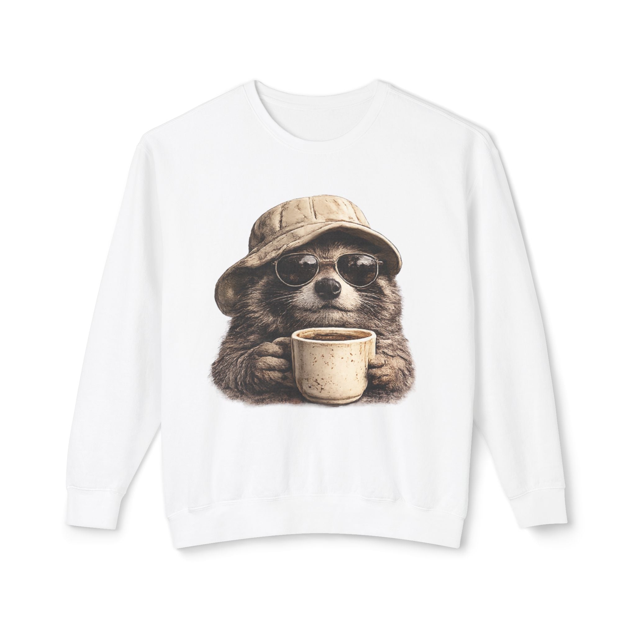 Raccoon with Coffee Sweatshirt