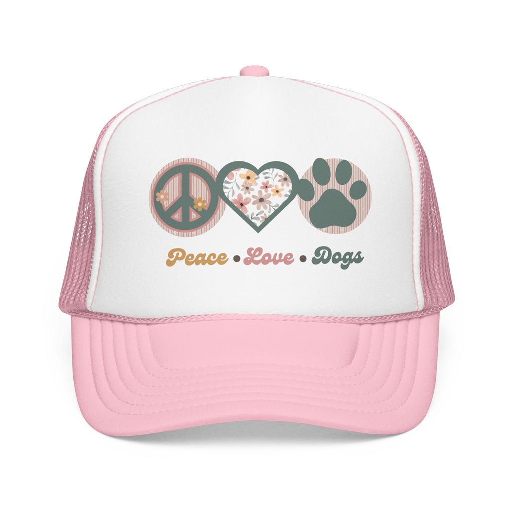 Peace Love Dogs Trucker Hat | Retro Dog Mom Hat | Boho Pet Lover Cap | Dog Lover Gift | Piper & Friends