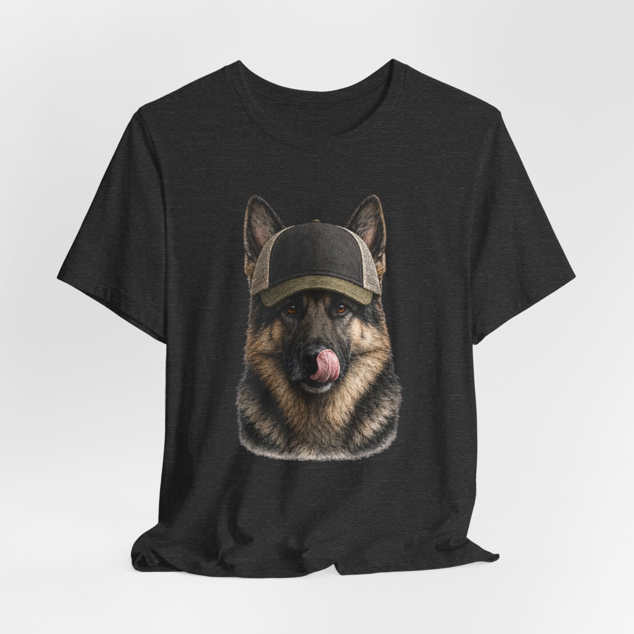 German Shepard in Trucker Hat