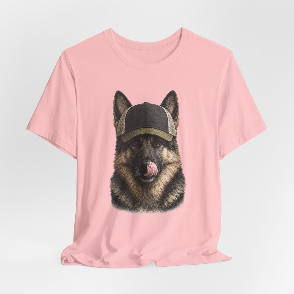 German Shepard in Trucker Hat