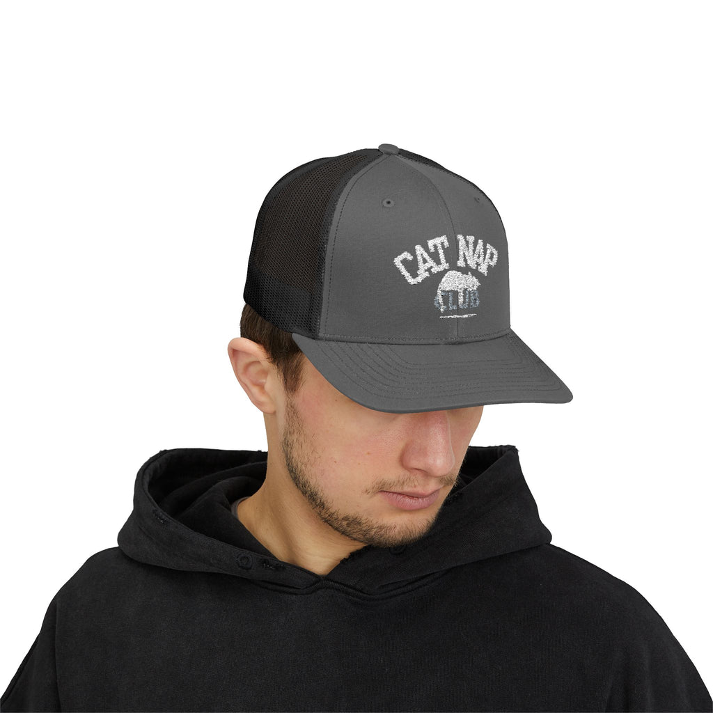 Cat Nap Club Trucker Cap — Snapback Cat Lover Hat
