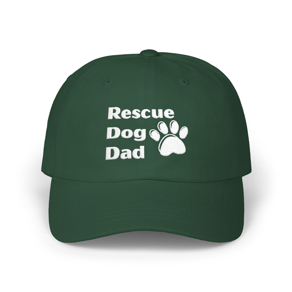 Rescue Dog Dad Hat | Embroidered Paw Print Baseball Cap
