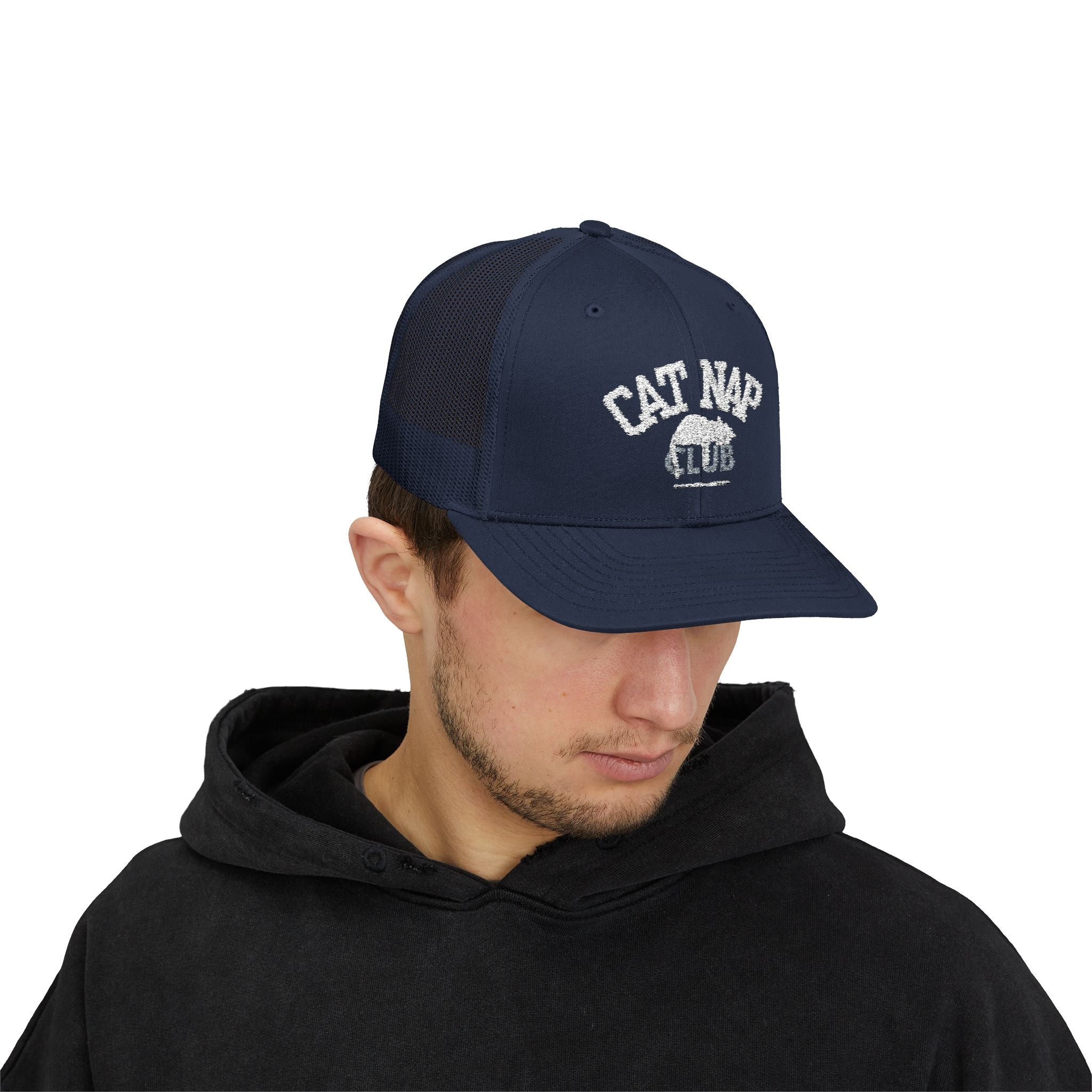 Cat Nap Club Trucker Cap — Snapback Cat Lover Hat