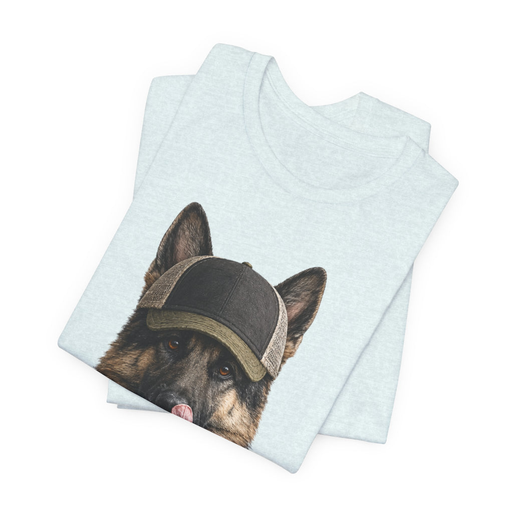 German Shepard in Trucker Hat