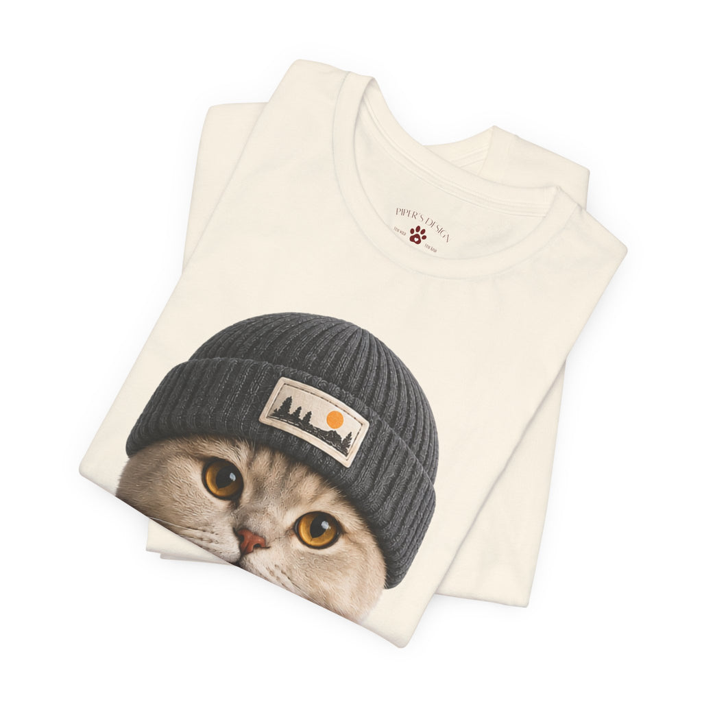 British Shorthair Cat in a Beanie