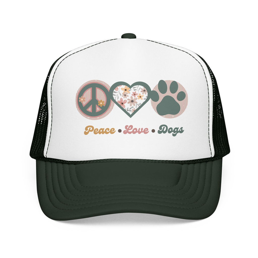 Peace Love Dogs Trucker Hat | Retro Dog Mom Hat | Boho Pet Lover Cap | Dog Lover Gift | Piper & Friends