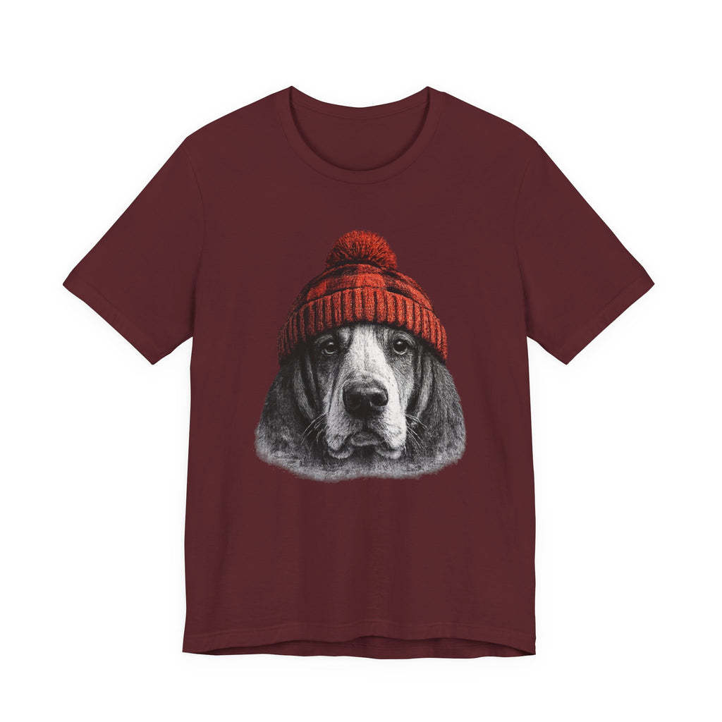 Basset in a Beanie