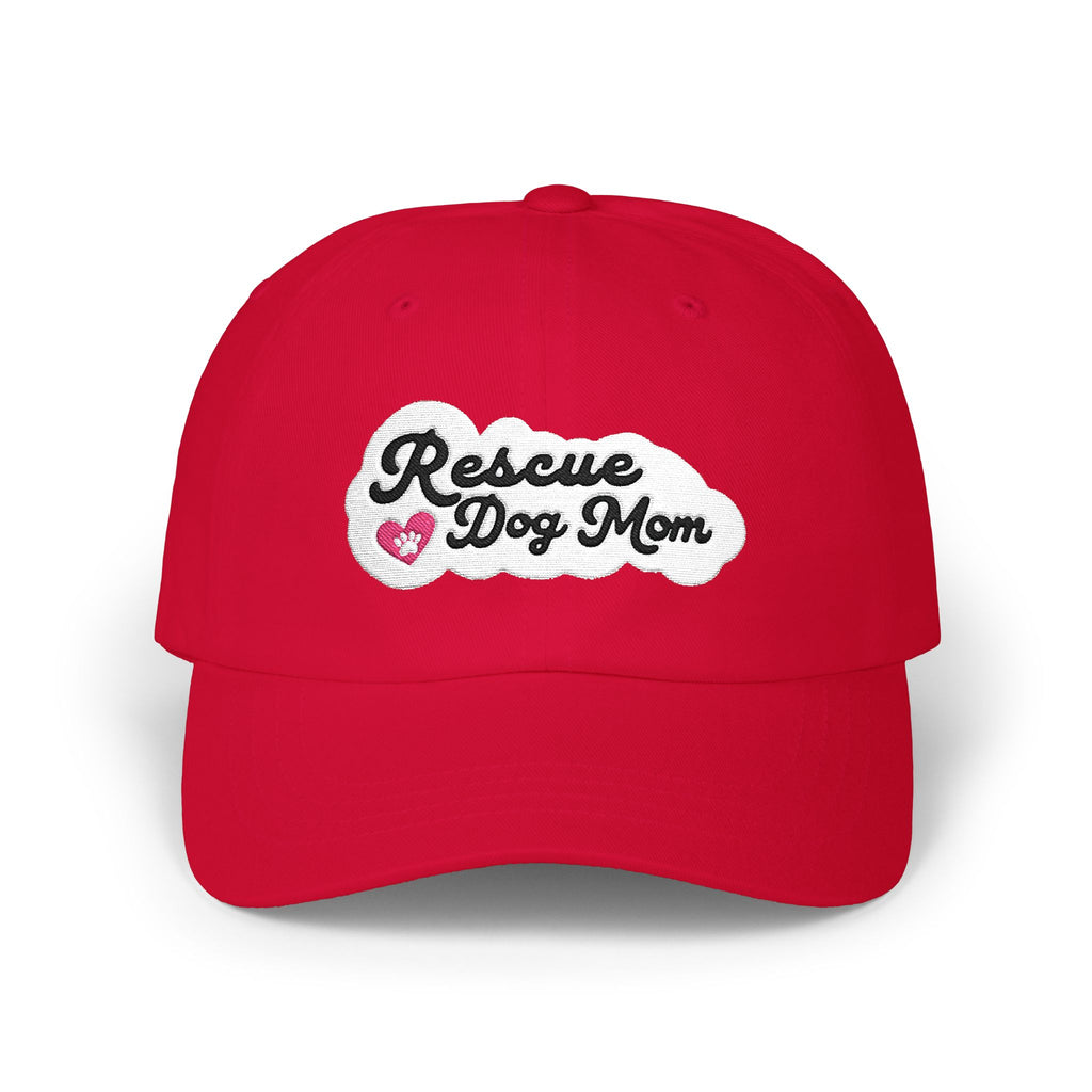Rescue Dog Mom Embroidered Dad Hat | Dog Mom Baseball Cap | Rescue Pet Mom Gift