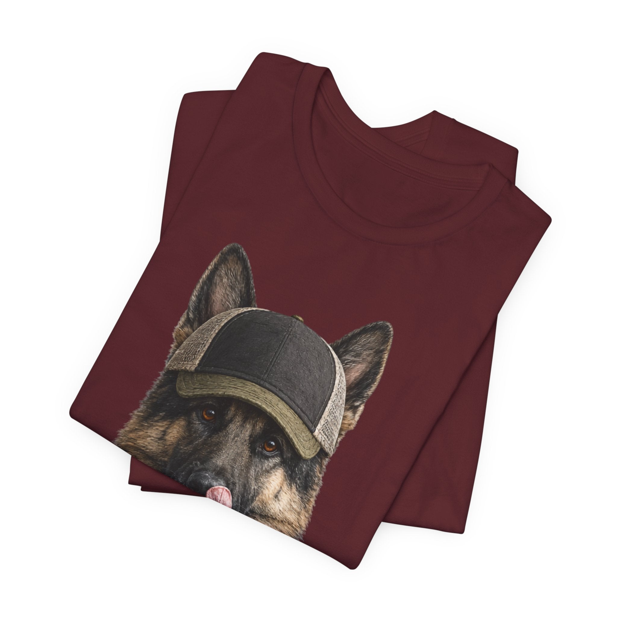 German Shepard in Trucker Hat