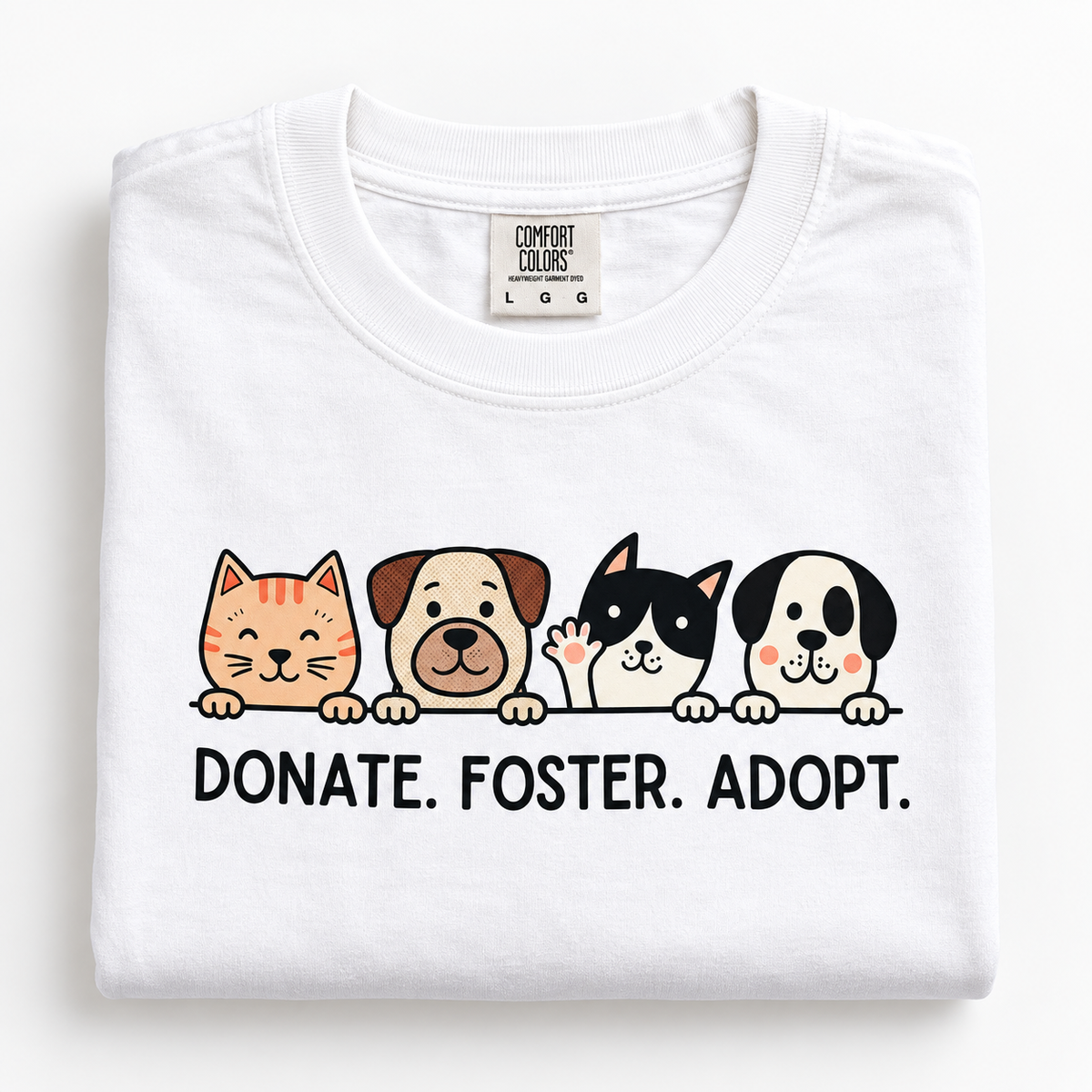 Donate Foster Adopt Shirt | Rescue Animal T-Shirt | Dog & Cat Adoption Tee | Animal Rescue Supporter Gift