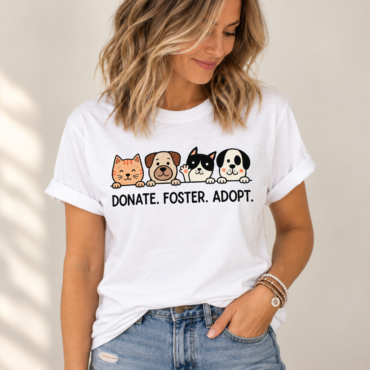 Donate Foster Adopt Shirt | Rescue Animal T-Shirt | Dog & Cat Adoption Tee | Animal Rescue Supporter Gift