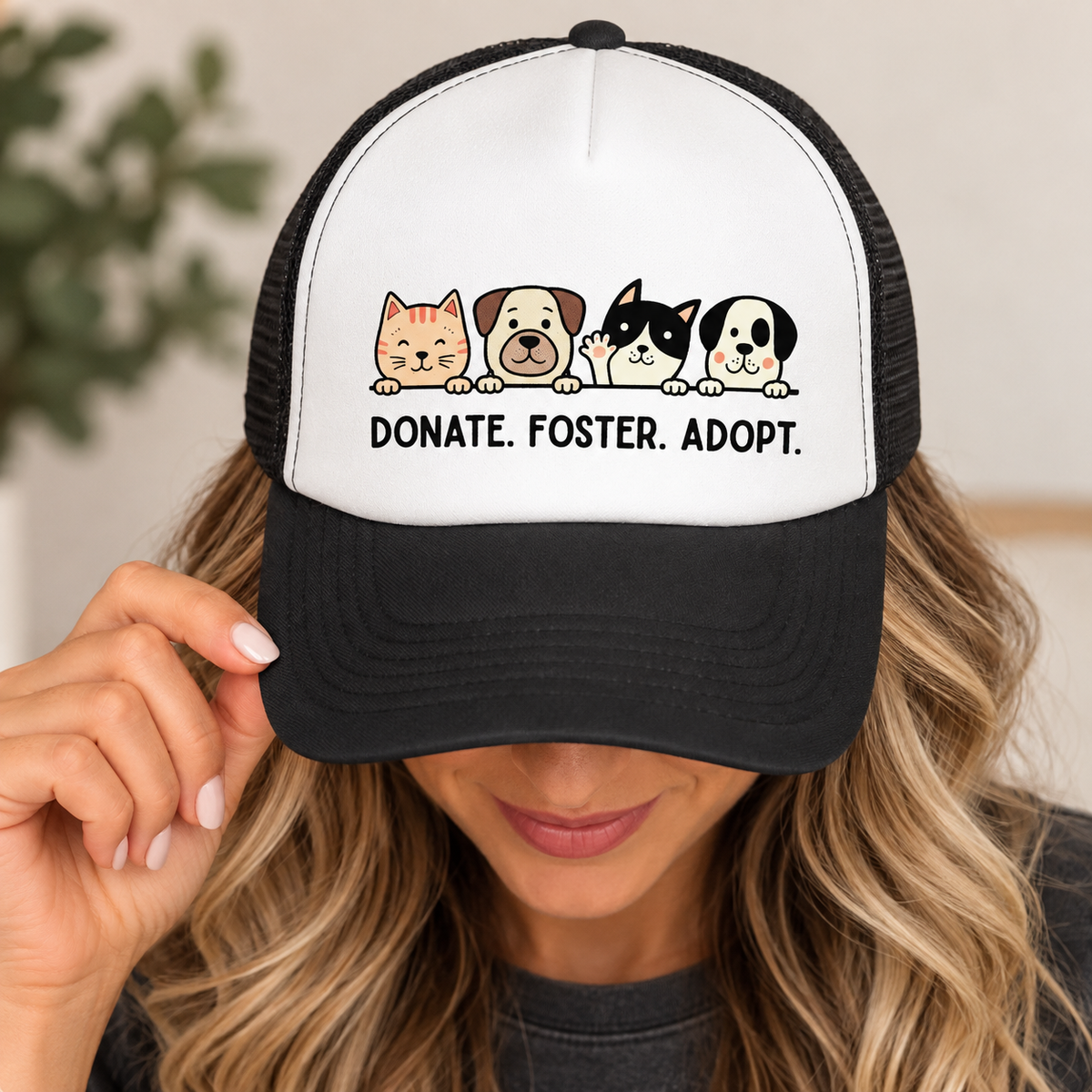 Donate Foster Adopt Trucker Hat — Rescue Pet Mesh Cap