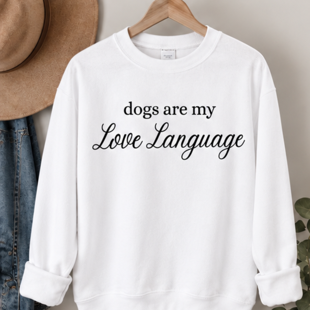 Dogs Are My Love Language Comfort Colors Crewneck Sweatshirt