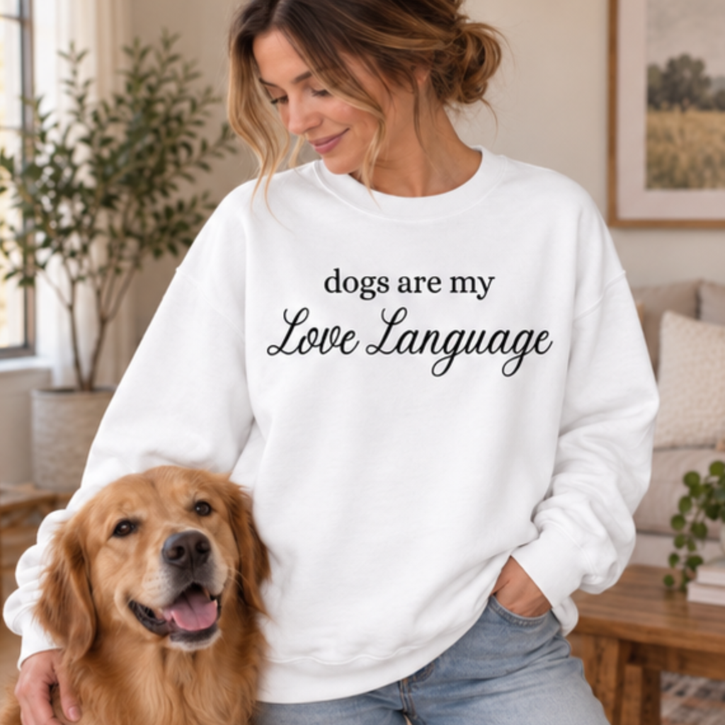 Dogs Are My Love Language Comfort Colors Crewneck Sweatshirt
