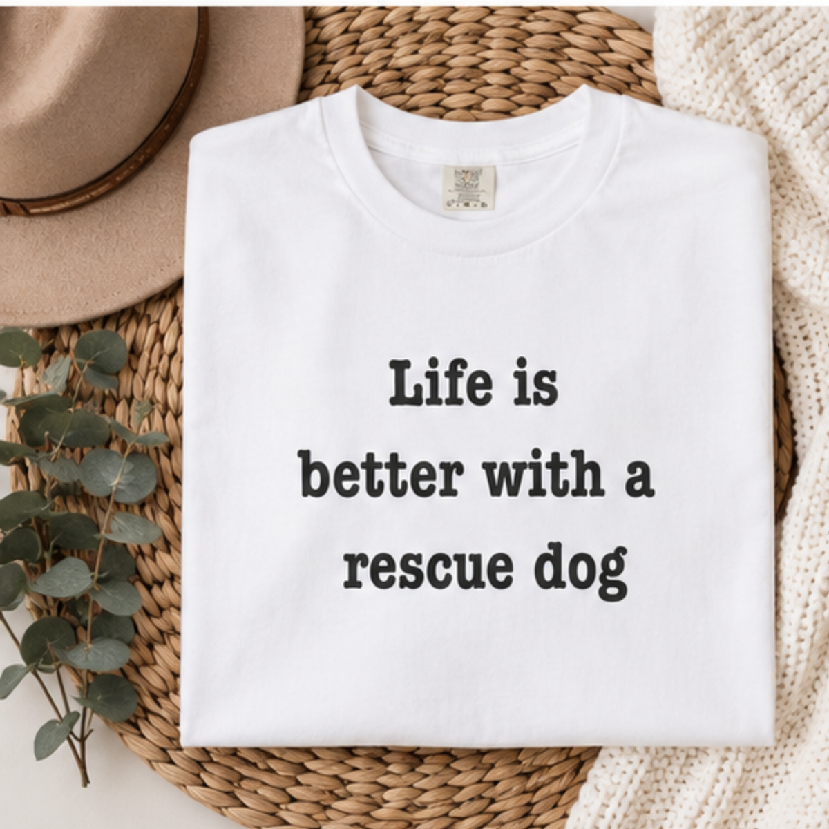 Life Is Better With a Rescue Dog Tee | Comfort Colors® Rescue Dog Shirt