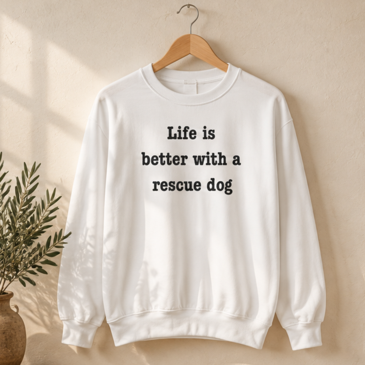 Life Is Better With a Rescue Dog Crewneck Sweatshirt | Comfort Colors 1566