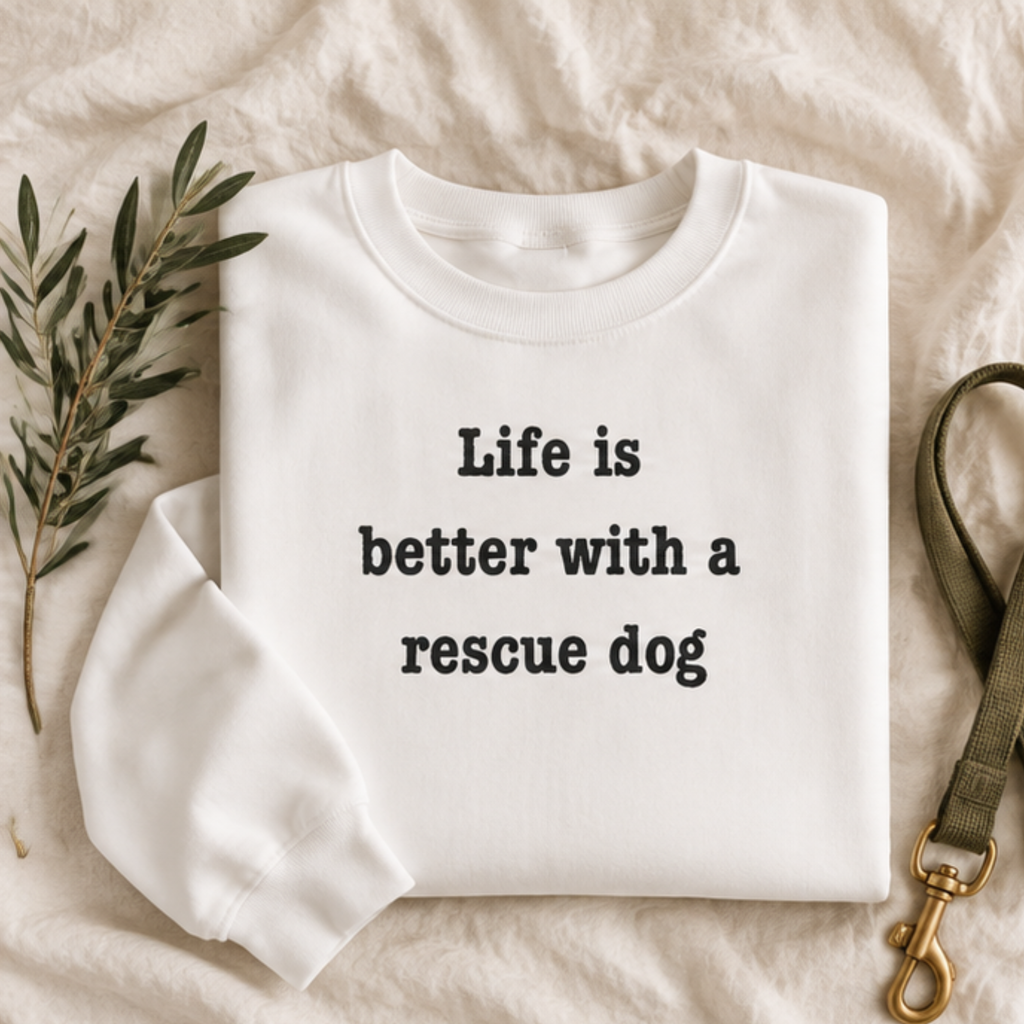Life Is Better With a Rescue Dog Crewneck Sweatshirt | Comfort Colors 1566