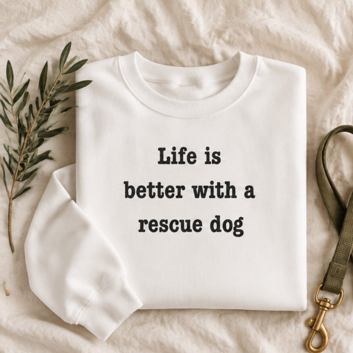 Life Is Better With a Rescue Dog Crewneck Sweatshirt | Comfort Colors 1566