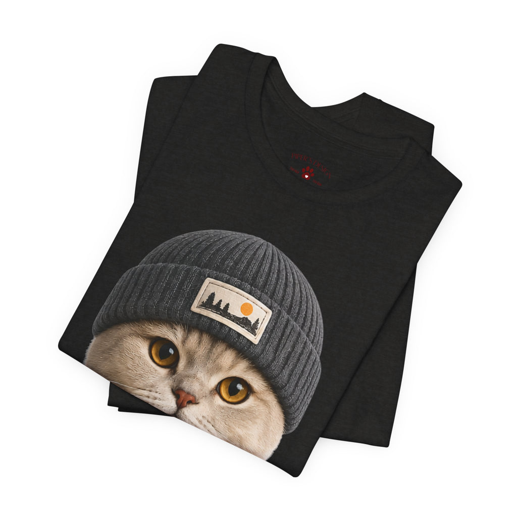 British Shorthair Cat in a Beanie