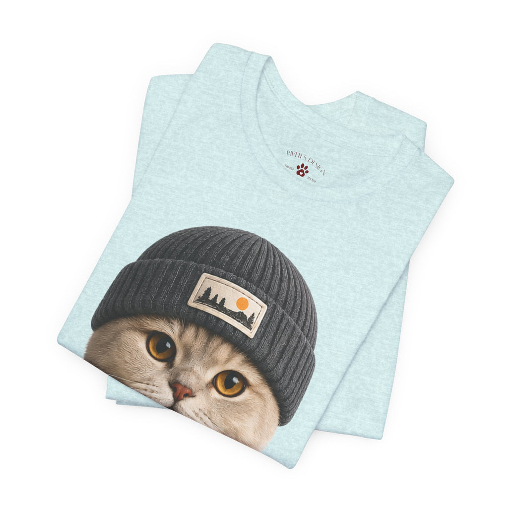 British Shorthair Cat in a Beanie