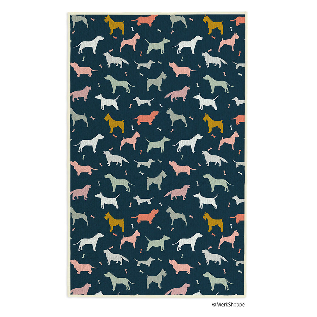 Dog Silhouettes Pet Drying Towel