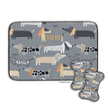 Dachshunds Bowl Mat & Scrubbie Set