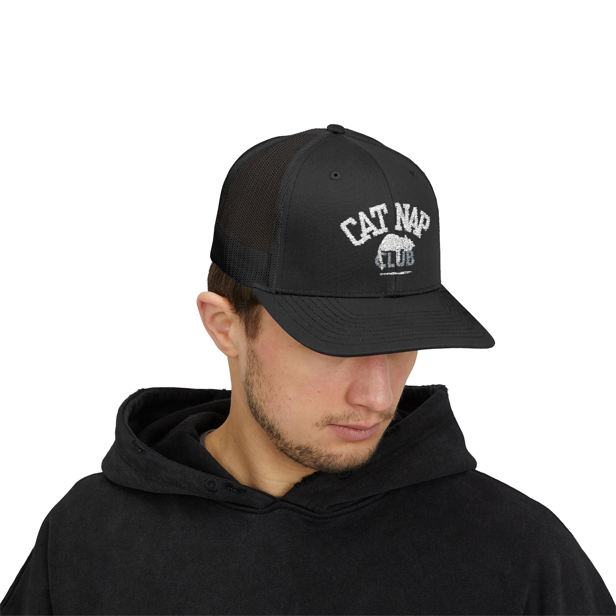 Cat Nap Club Trucker Cap — Snapback Cat Lover Hat