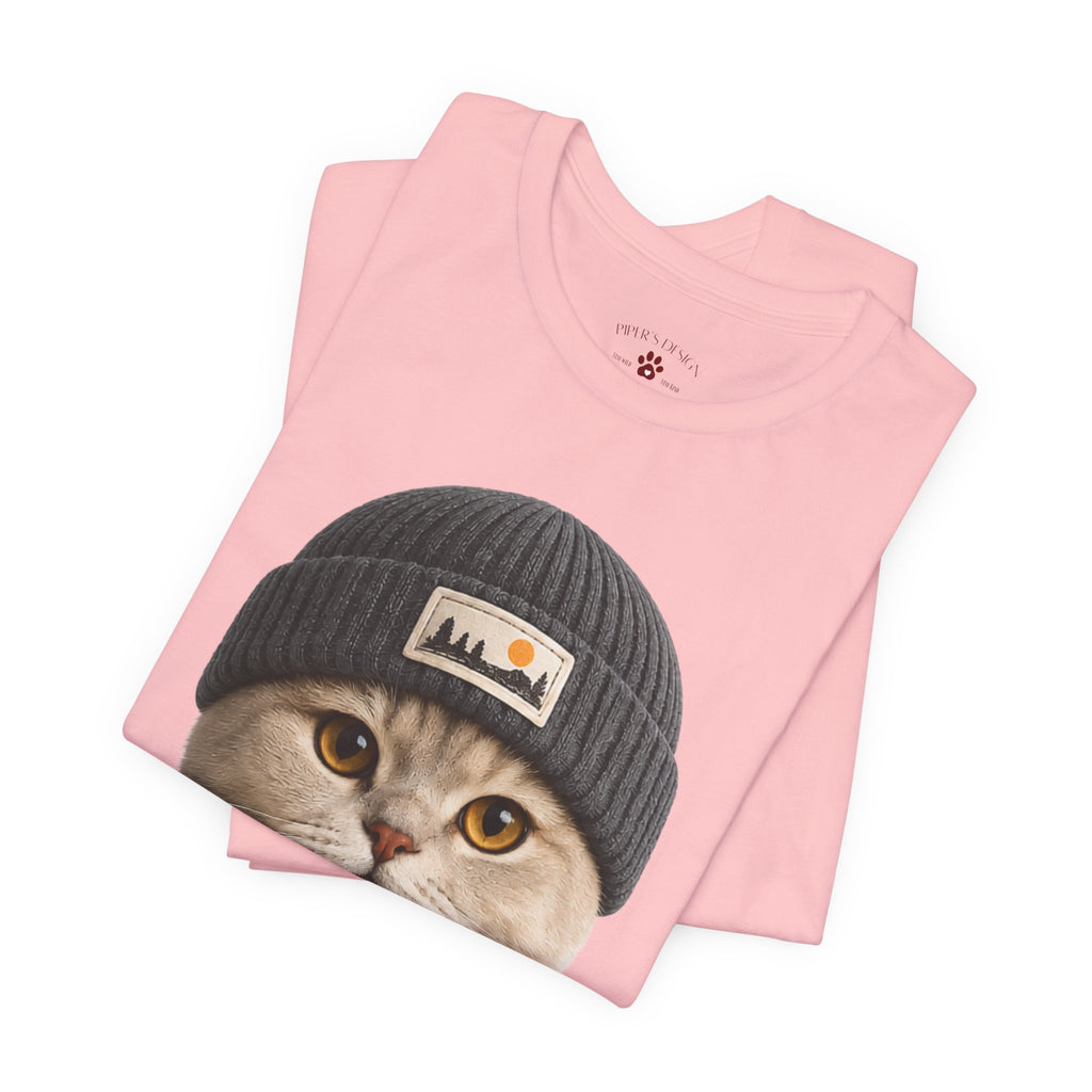 British Shorthair Cat in a Beanie