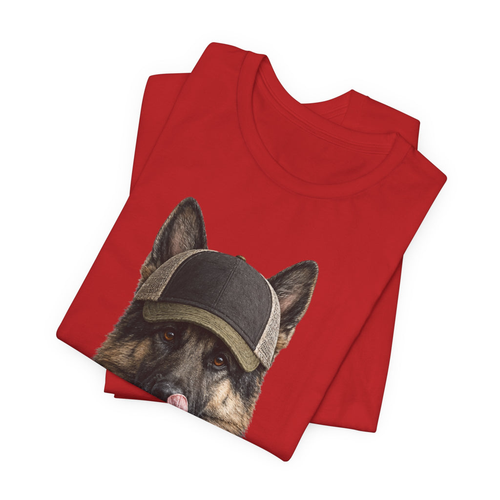 German Shepard in Trucker Hat