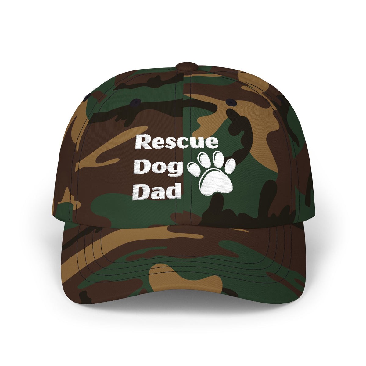 Rescue Dog Dad Hat | Embroidered Paw Print Baseball Cap