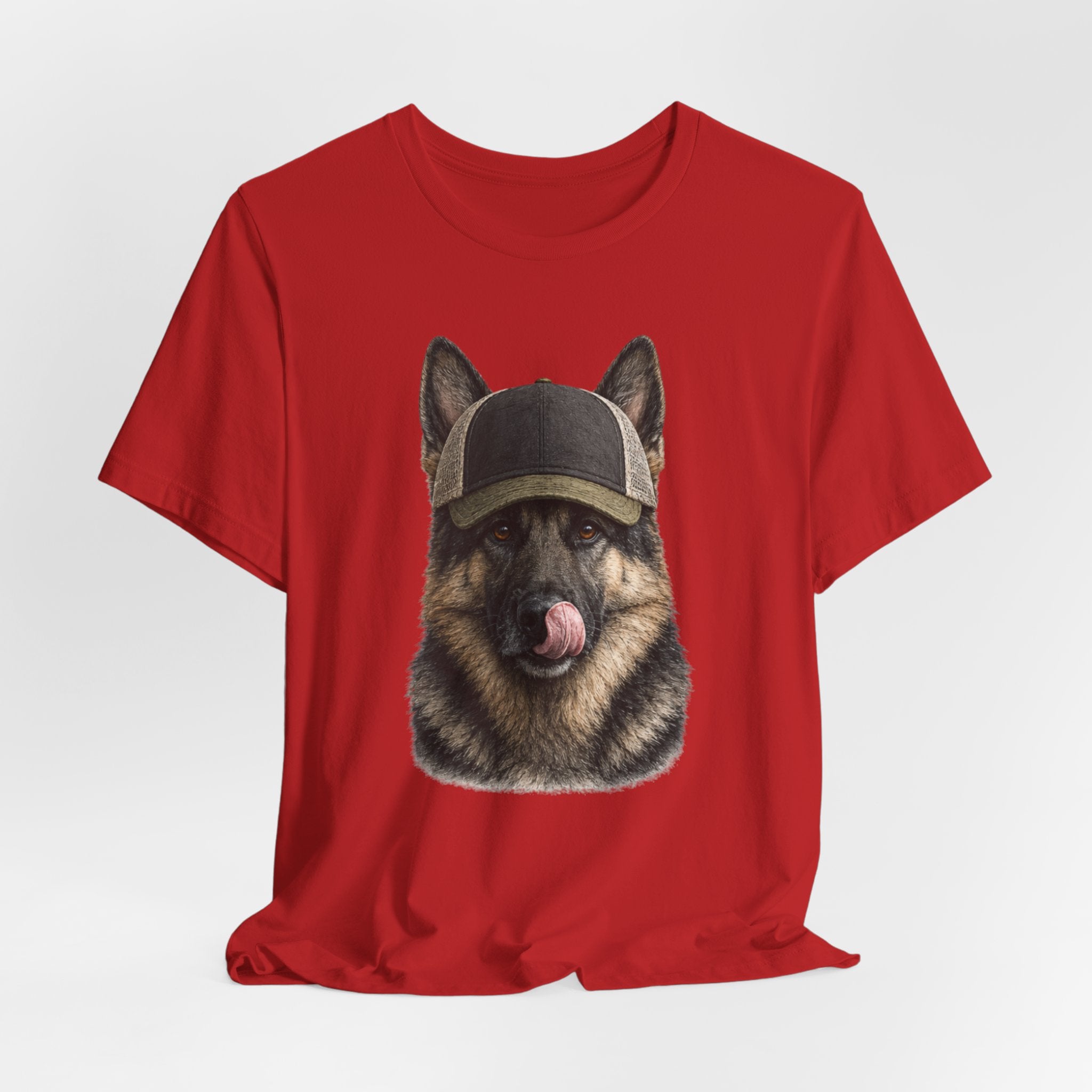 German Shepard in Trucker Hat
