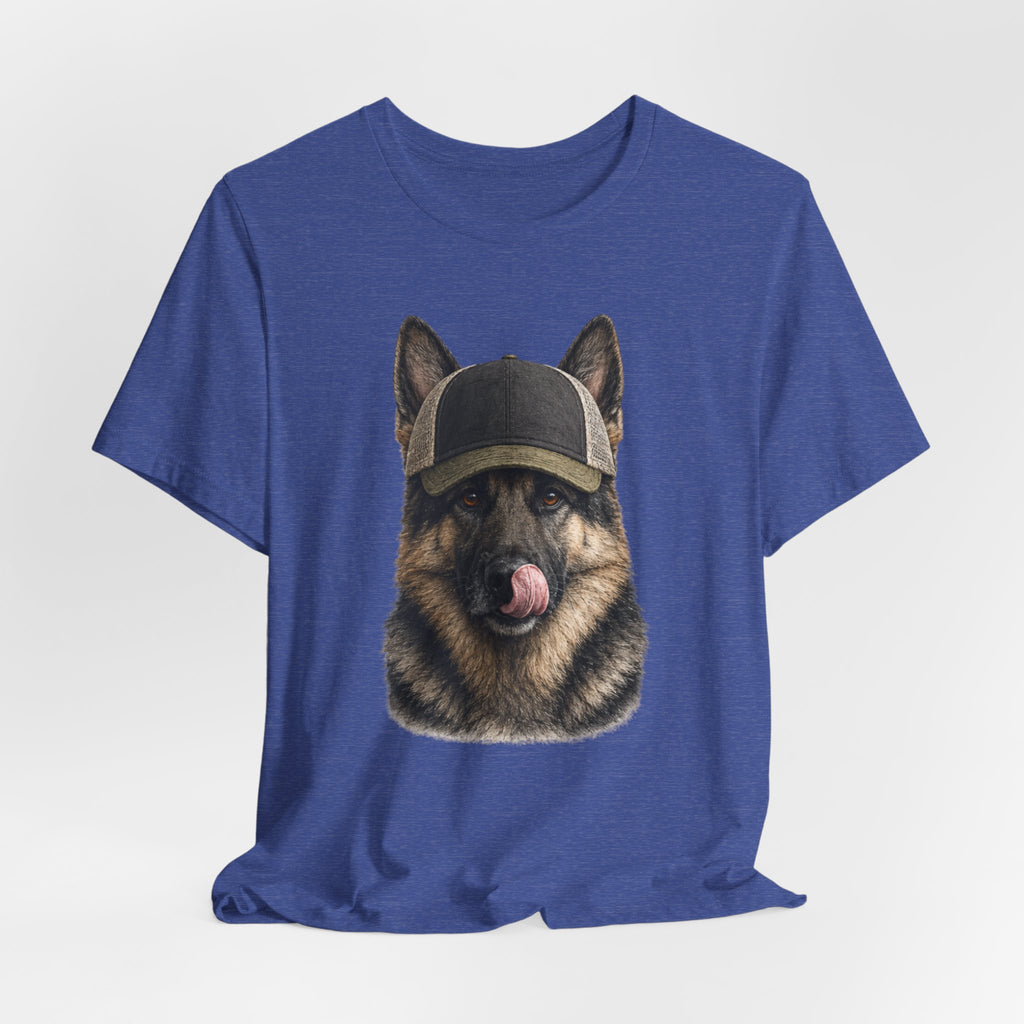 German Shepard in Trucker Hat