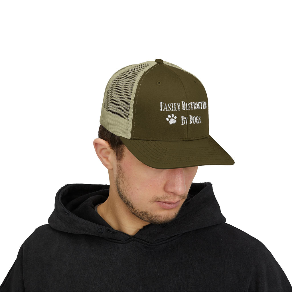 Trucker Cap — "Easily Distracted By Dogs"  Snapback