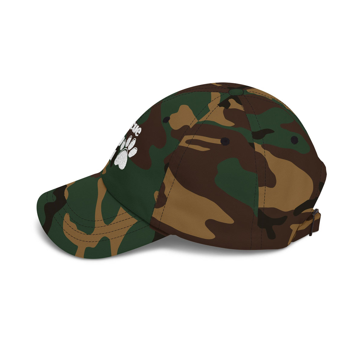 Rescue Dog Dad Hat | Embroidered Paw Print Baseball Cap