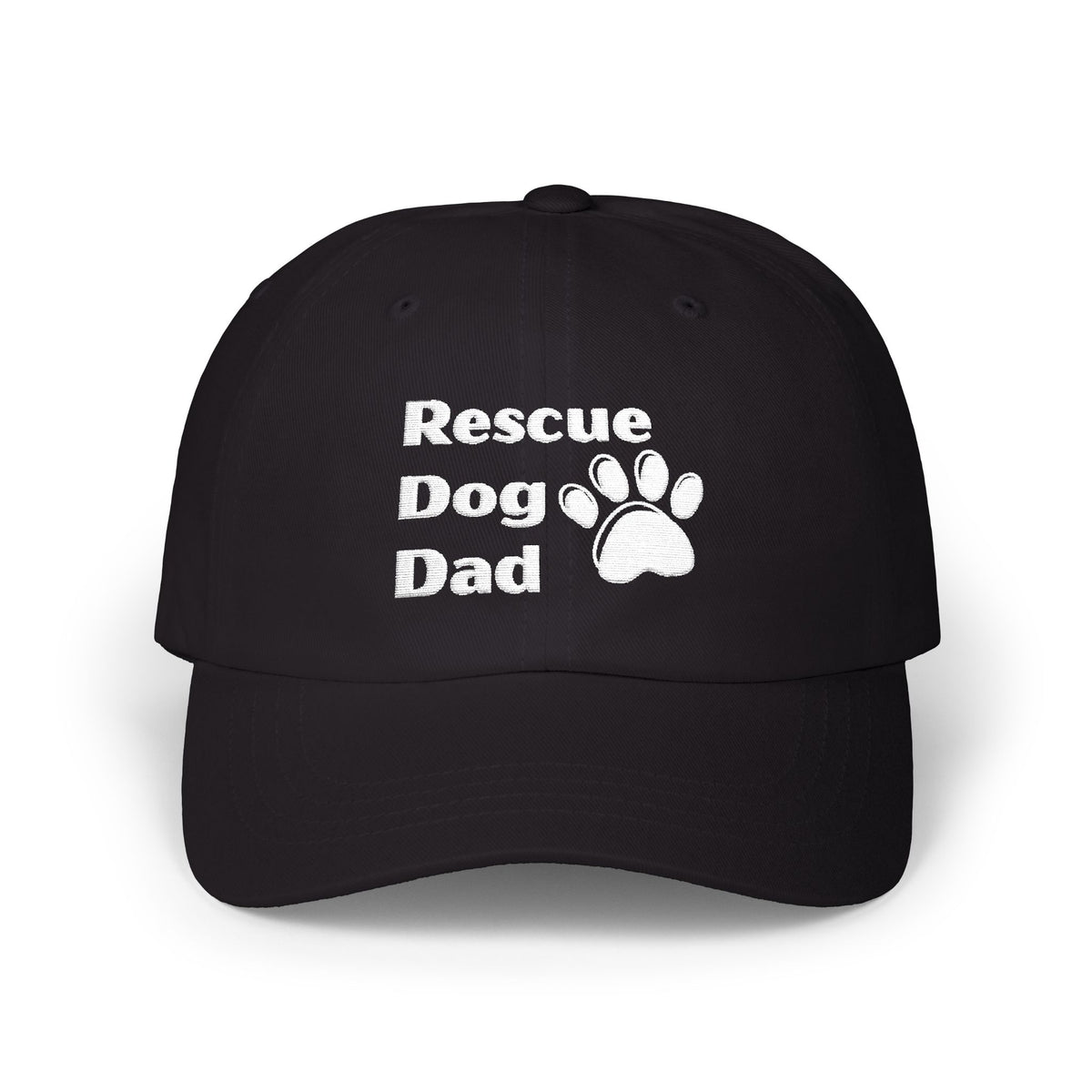 Rescue Dog Dad Hat | Embroidered Paw Print Baseball Cap