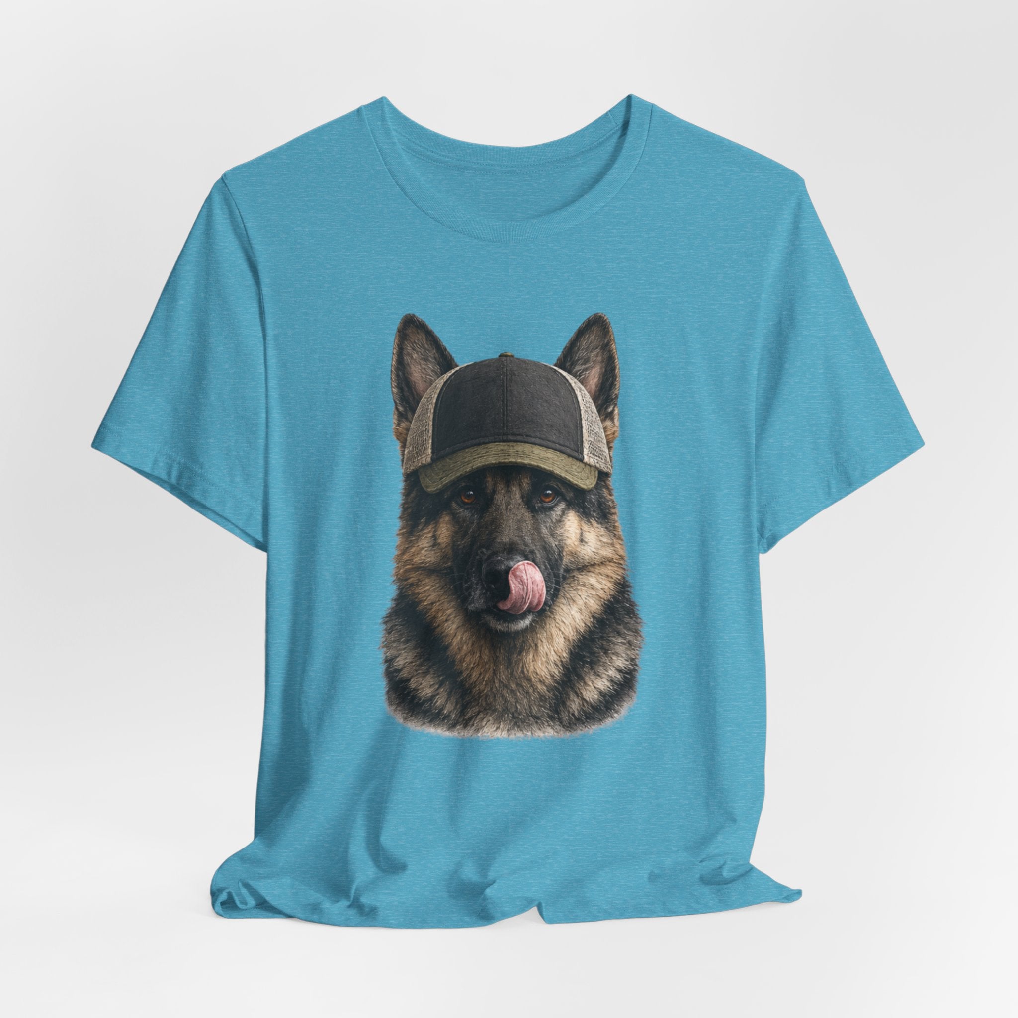 German Shepard in Trucker Hat