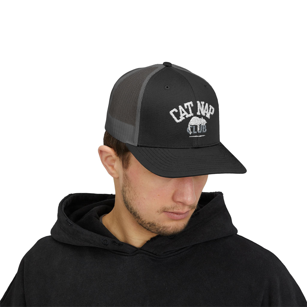 Cat Nap Club Trucker Cap — Snapback Cat Lover Hat